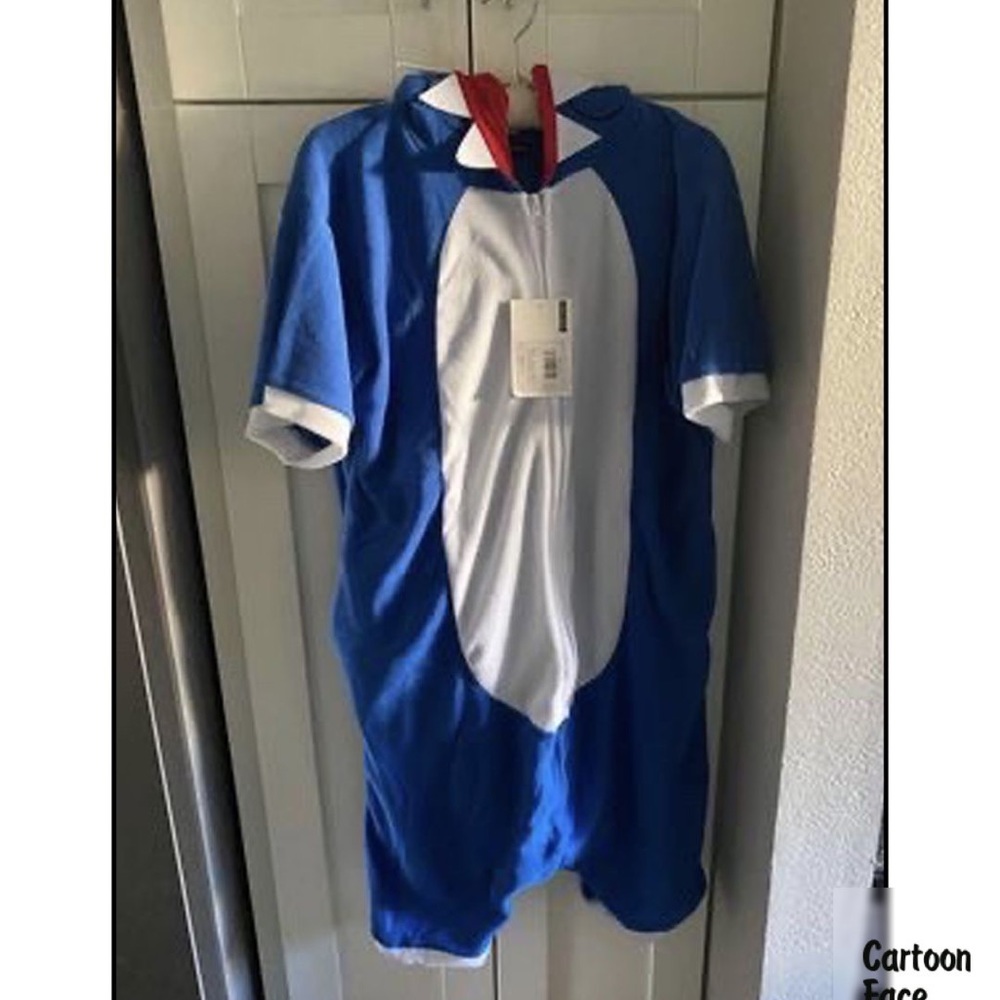 Short Sleeve Shark Onesie For Women, Color blue, Size Large
